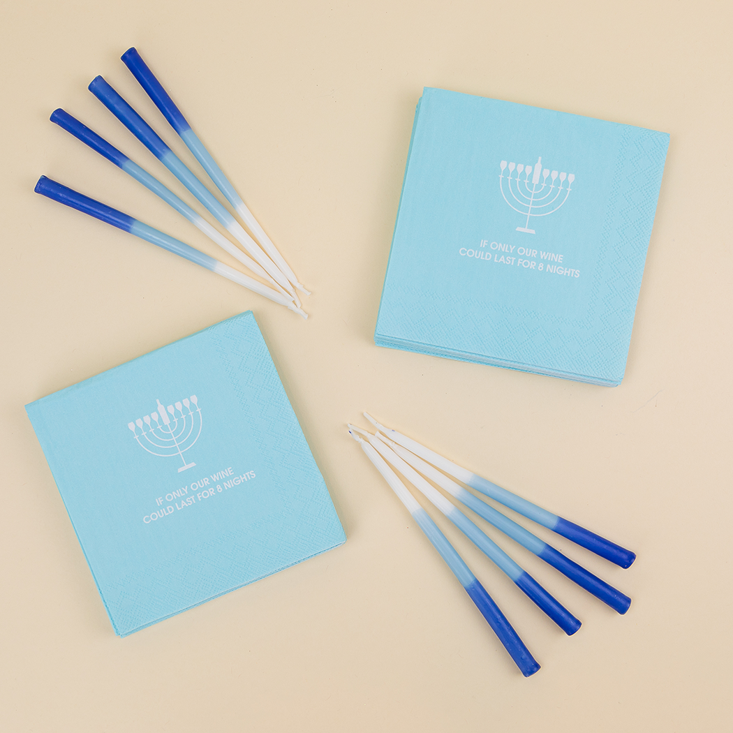 If Only Our Wine Last 8 Nights Hanukkah Napkins Gifts + Accessories Chez Gagné