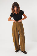 Aines Pant Olive Green Women's Bottoms SKFK