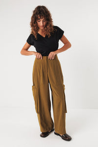 Aines Pant Olive Green Women's Bottoms SKFK