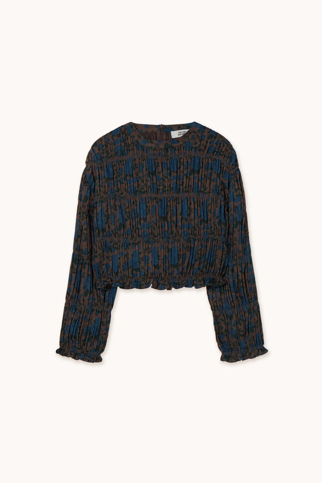Roses Smocked Top Dark Brown Women's Tops The Tiny Big Sister