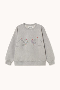 Nails Sweatshirt Light Grey Heather Women's Tops The Tiny Big Sister