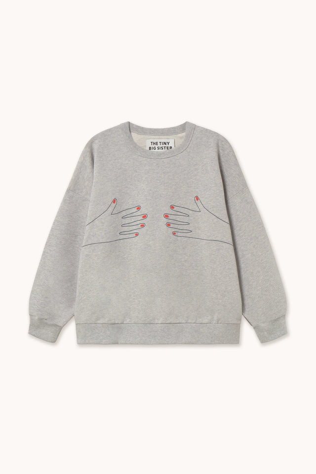 Nails Sweatshirt Light Grey Heather Women's Tops The Tiny Big Sister