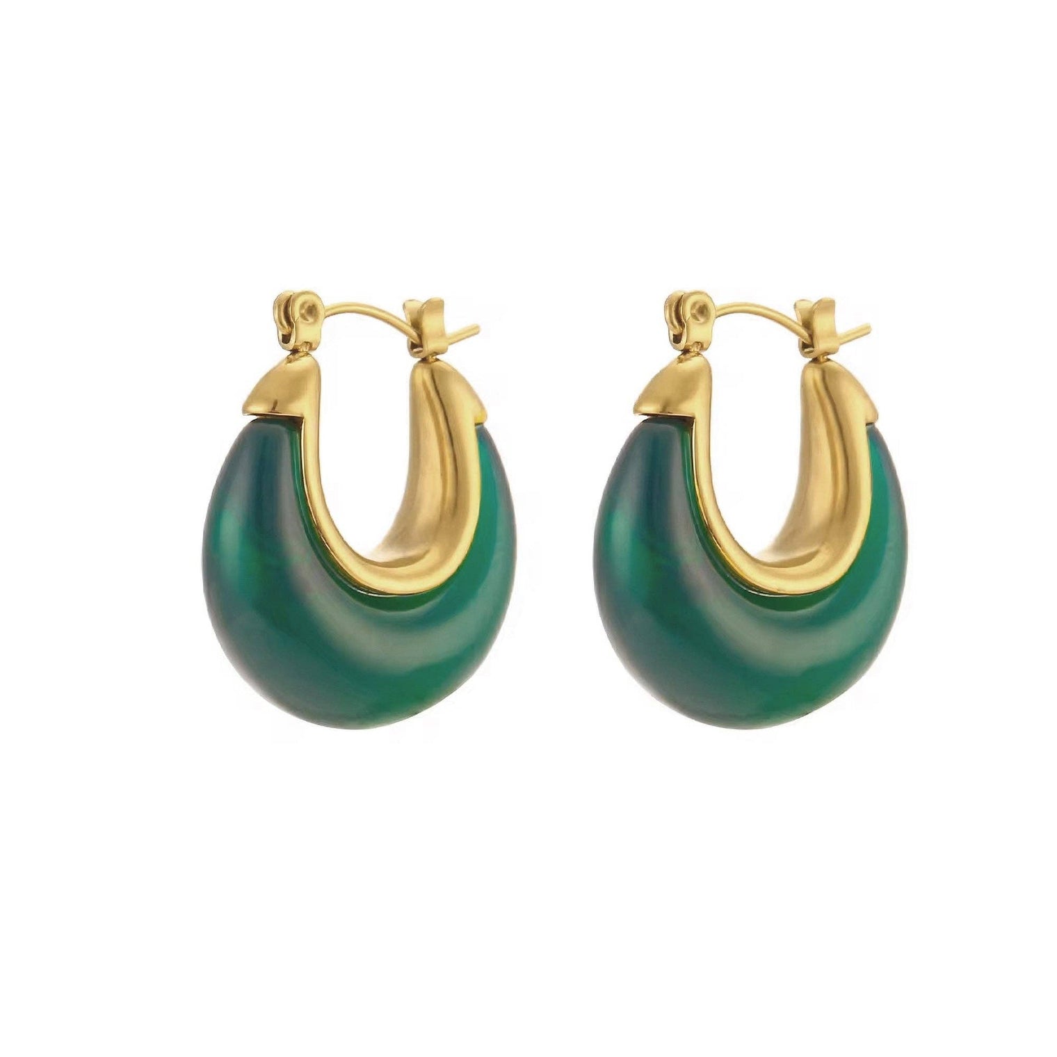 Nina Earrings Gifts + Accessories Jewelry Jūratė Los Angeles TRHE-1163-G-GPYGST-1 Green