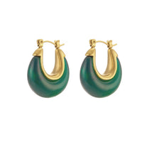 Nina Earrings Gifts + Accessories Jewelry Jūratė Los Angeles TRHE-1163-G-GPYGST-1 Green