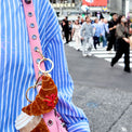 Hand-Painted Bow Croissant Bag Charm + Keychain Gifts + Accessories Bag Keychains Solar Eclipse