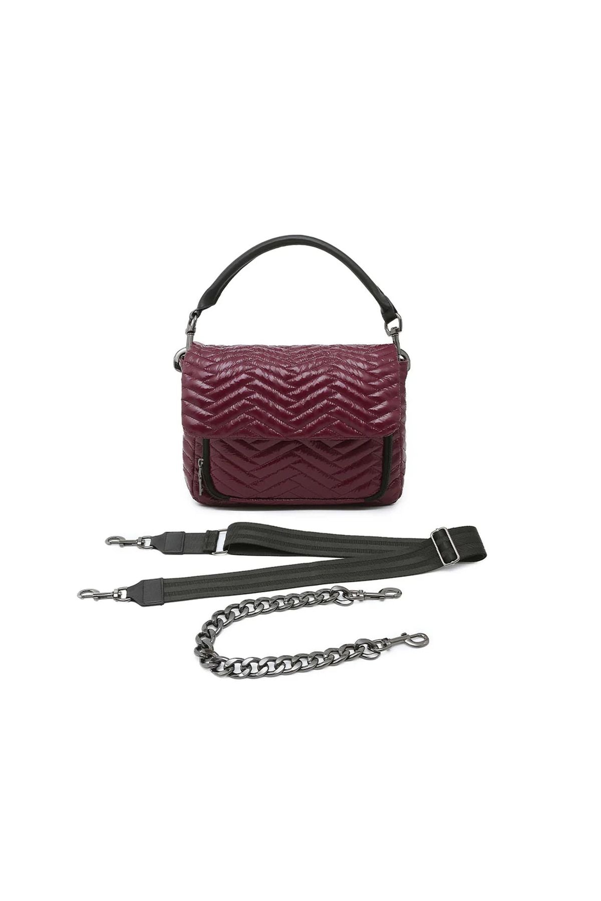 The Muse Glossy Deep Burgundy Gifts + Accessories Bags Think Royln