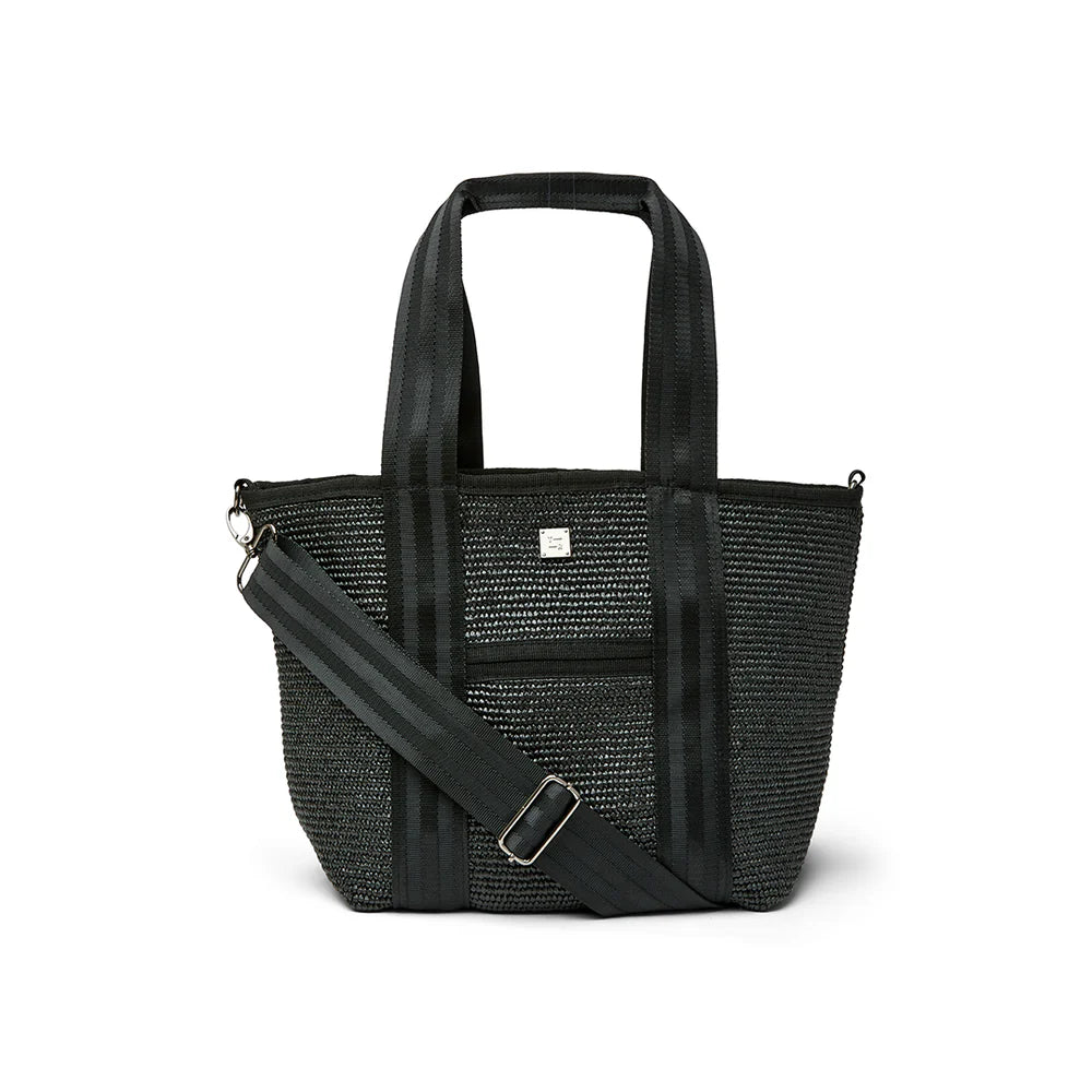 Capri Black Raffia Gifts + Accessories Bags Think Royln