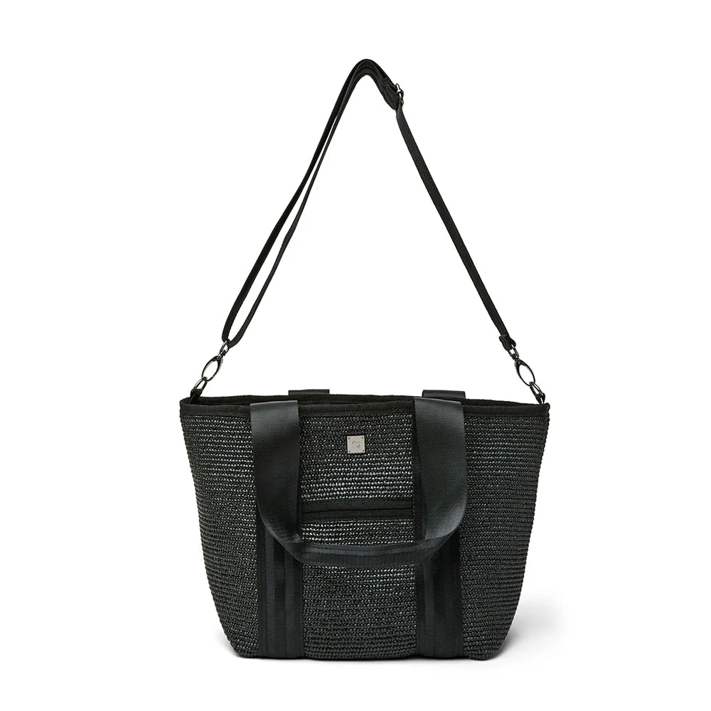 Capri Black Raffia Gifts + Accessories Bags Think Royln