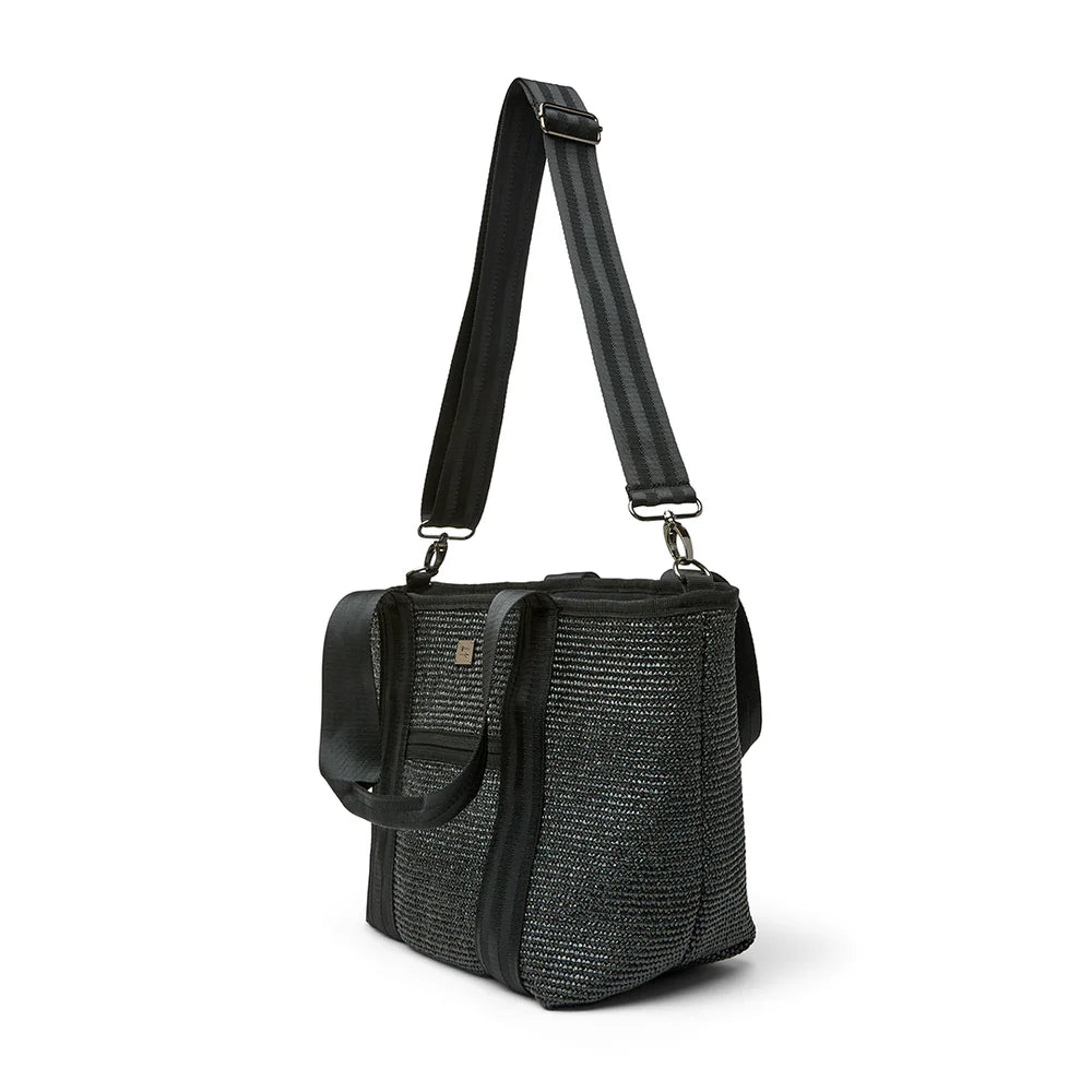 Capri Black Raffia Gifts + Accessories Bags Think Royln