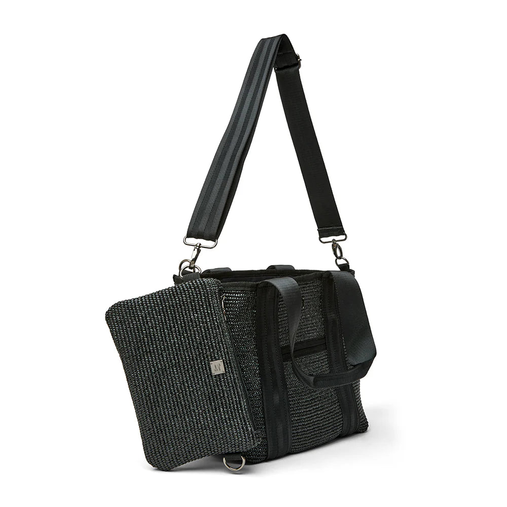 Capri Black Raffia Gifts + Accessories Bags Think Royln