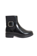 Perle Black Crinkle Patent Women's Boots Valdini