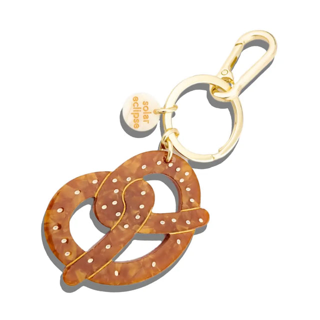 Hand-painted Pretzel Bag Charm & Keychain Gifts + Accessories Bag Keychains Solar Eclipse