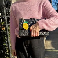 Hand-Painted Lemon Bag Charm + Keychain Gifts + Accessories Bag Keychains Solar Eclipse