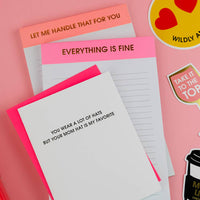Everything Is Fine Lined Notepad Gifts + Accessories Chez Gagné
