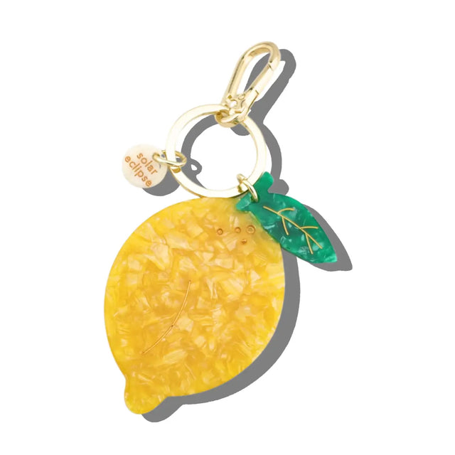 Hand-Painted Lemon Bag Charm + Keychain Gifts + Accessories Bag Keychains Solar Eclipse