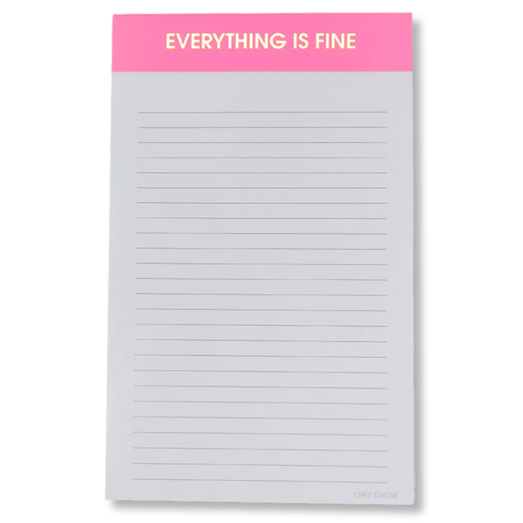 Everything Is Fine Lined Notepad Gifts + Accessories Chez Gagné
