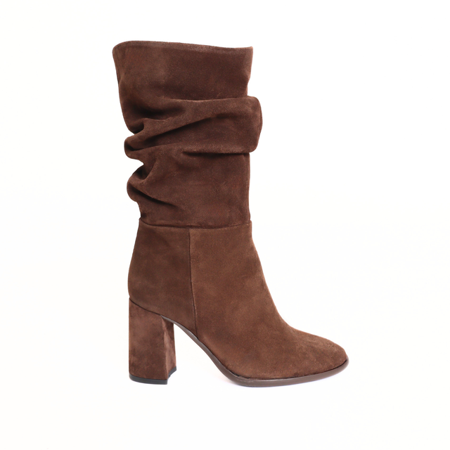 Santino Brown Kid Suede Women's Boots Heels Ateliers