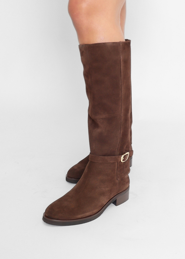 Seneca Brown Kid Suede Women's Boots Ateliers