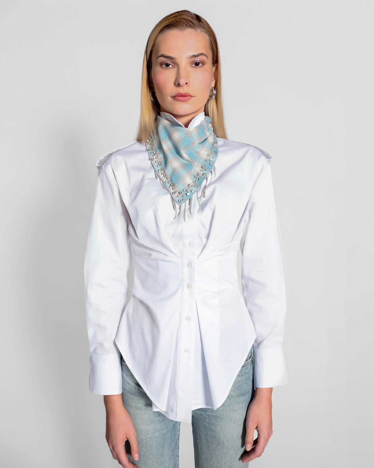 Europa Plaid Flannel Stillwater Embellished Scarf Gifts + Accessories Theo