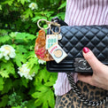 Hand-Painted Bow Croissant Bag Charm + Keychain Gifts + Accessories Bag Keychains Solar Eclipse