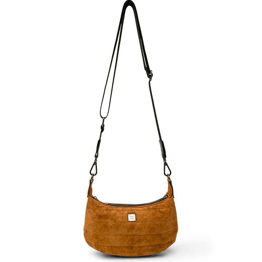 Mini Moon Golden Suede Gifts + Accessories Bags Think Royln