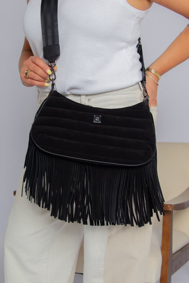 Maverick Black Suede Gifts + Accessories Bags Think Royln