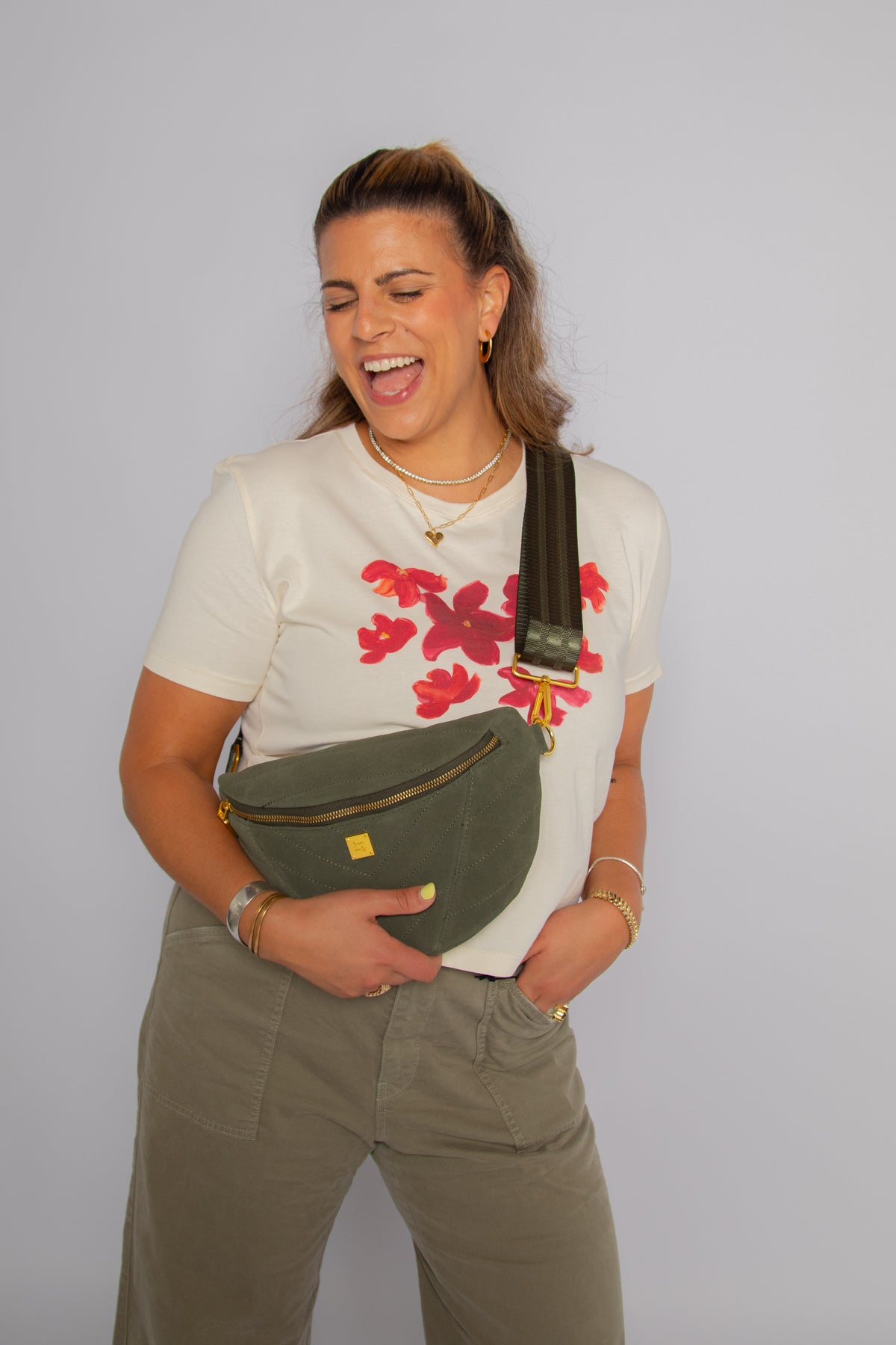 Little Runaway Olive Suede Branch Gifts + Accessories Bags Think Royln