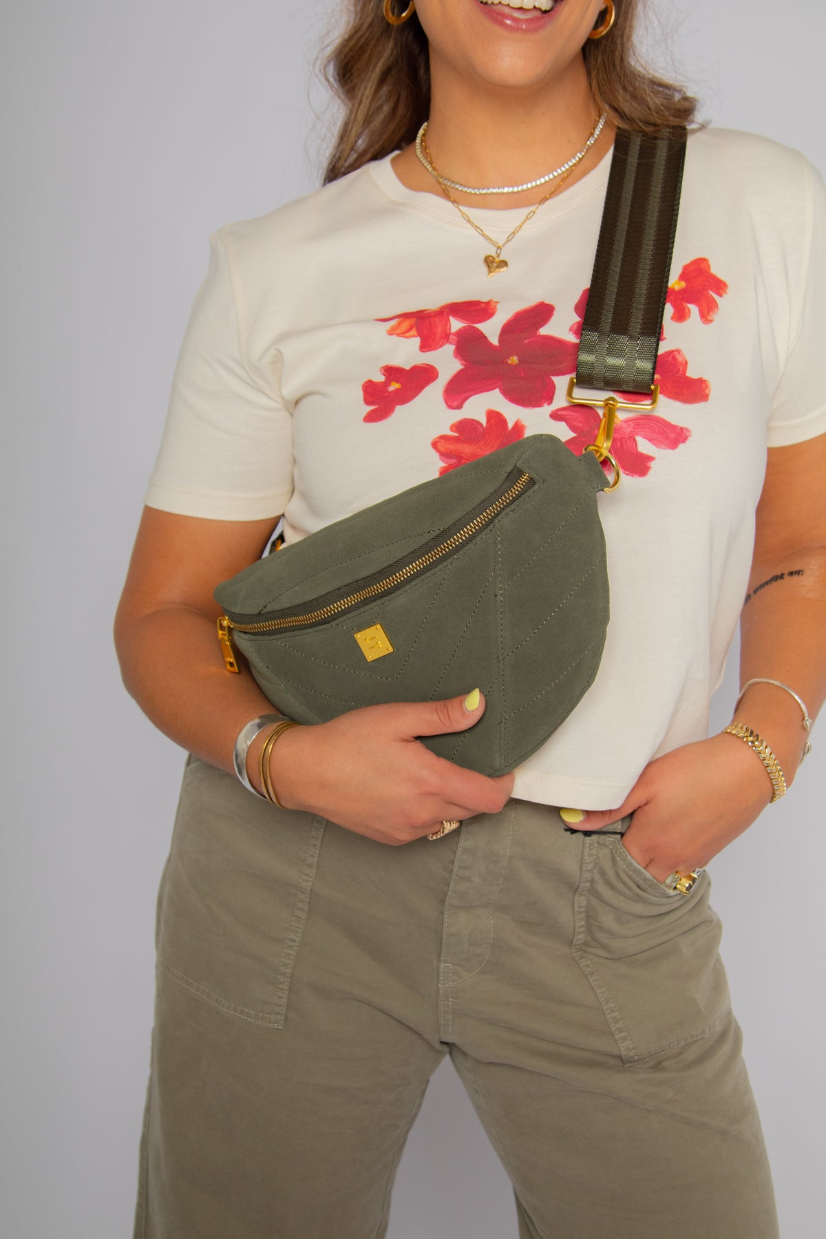 Little Runaway Olive Suede Branch Gifts + Accessories Bags Think Royln