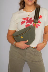 Little Runaway Olive Suede Branch Gifts + Accessories Bags Think Royln