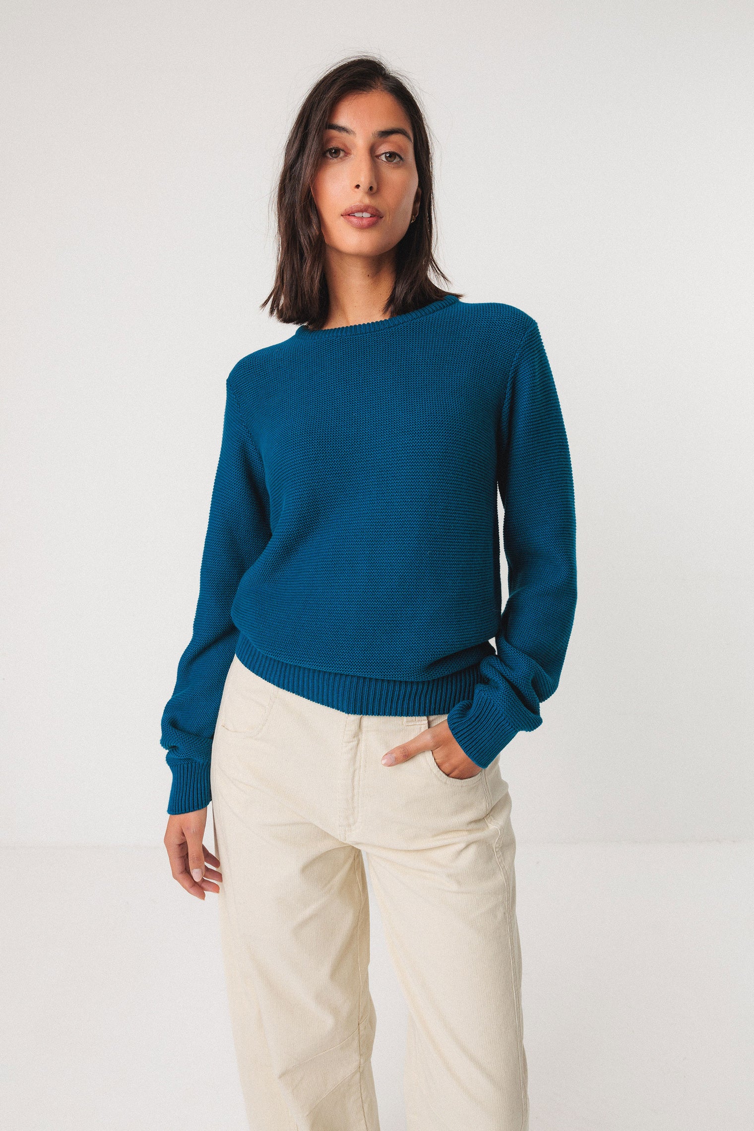 Iradi Sweater Indigo Blue Women's Tops SKFK