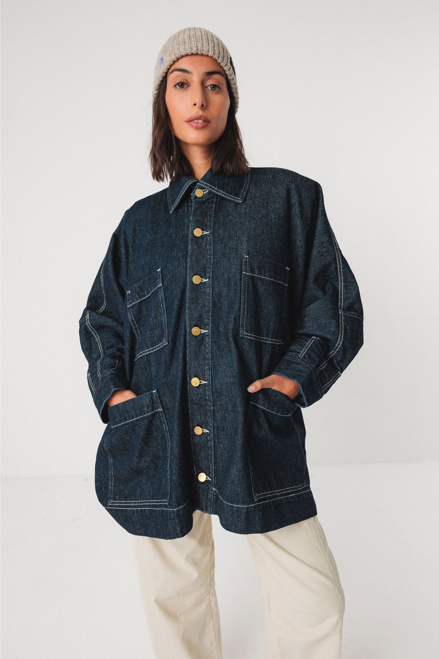 Kira Jacket Deep Denim Women's Tops SKFK