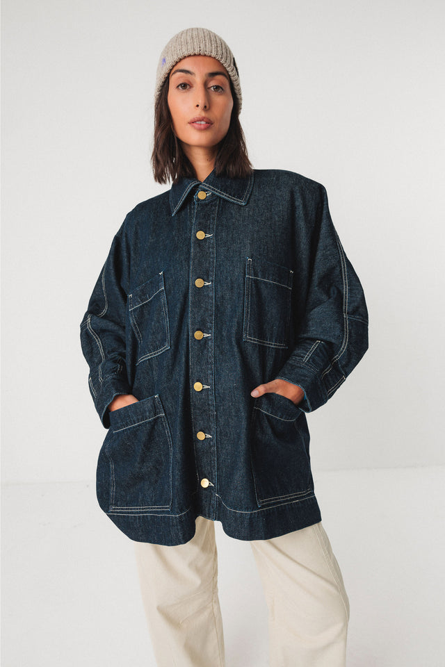 Kira Jacket Deep Denim Women's Tops SKFK