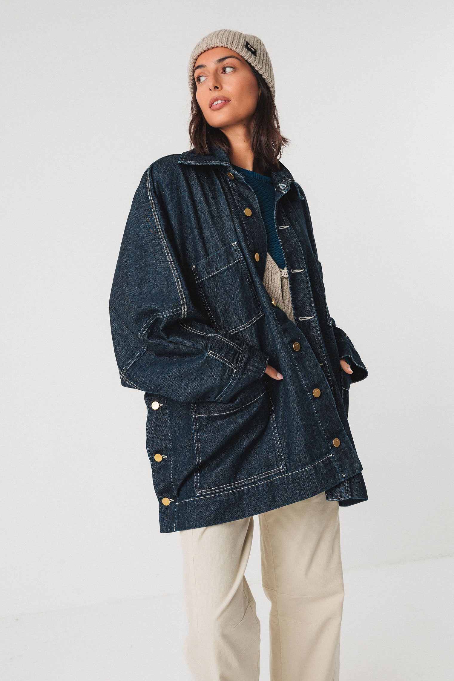 Kira Jacket Deep Denim Women's Tops SKFK