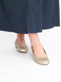 Satin Metallic Puder Flat Women's Shoes Flats Gabor