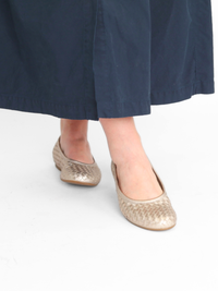 Satin Metallic Puder Flat Women's Shoes Flats Gabor