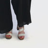 Con Clase White Women's Sandals Heels All Black