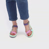 Women's wedge sandal Yefa Grey/Pink Multi by FLY LONDON