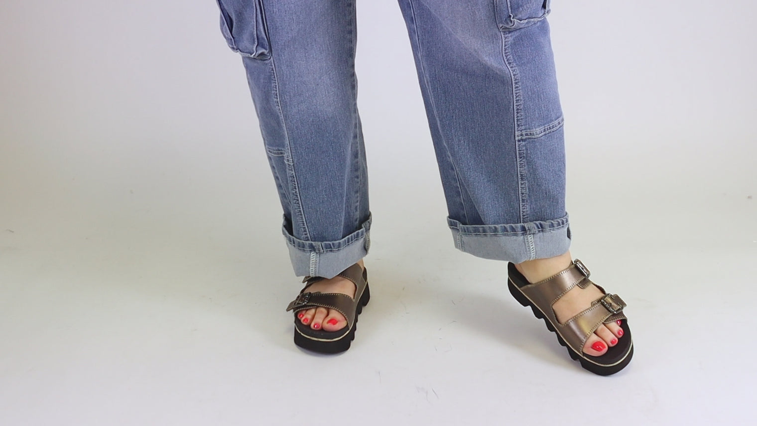 Clarinda Pewter Vachetta Women's Sandals Platforms Bussola