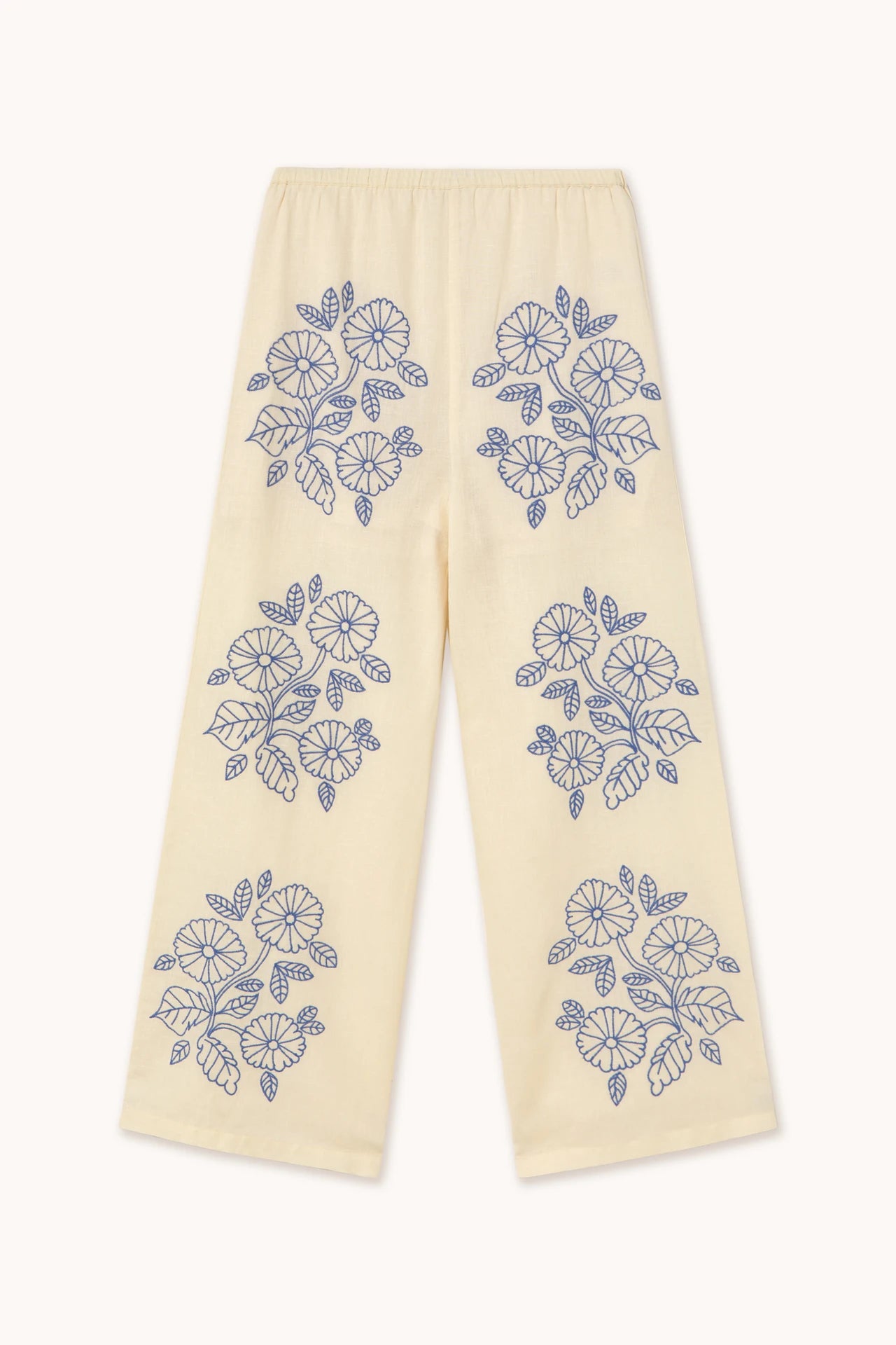 Embroidered Trouser Light Cream Women's Bottoms The Tiny Big Sister