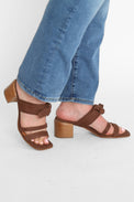 Nubuk Chocolate Heel Women's Sandals Heels I.N.K. Shoes