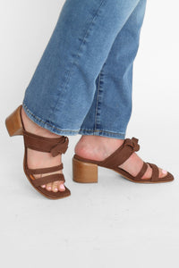 Nubuk Chocolate Heel Women's Sandals Heels I.N.K. Shoes