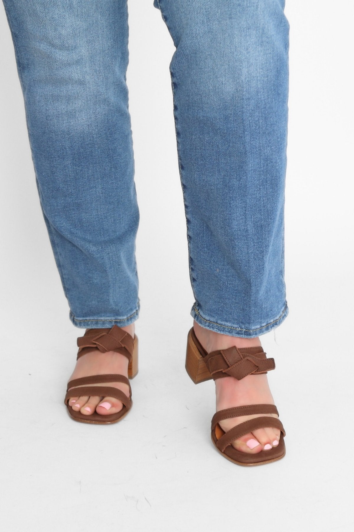 Nubuk Chocolate Heel Women's Sandals Heels I.N.K. Shoes