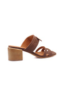 Nubuk Chocolate Heel Women's Sandals Heels I.N.K. Shoes