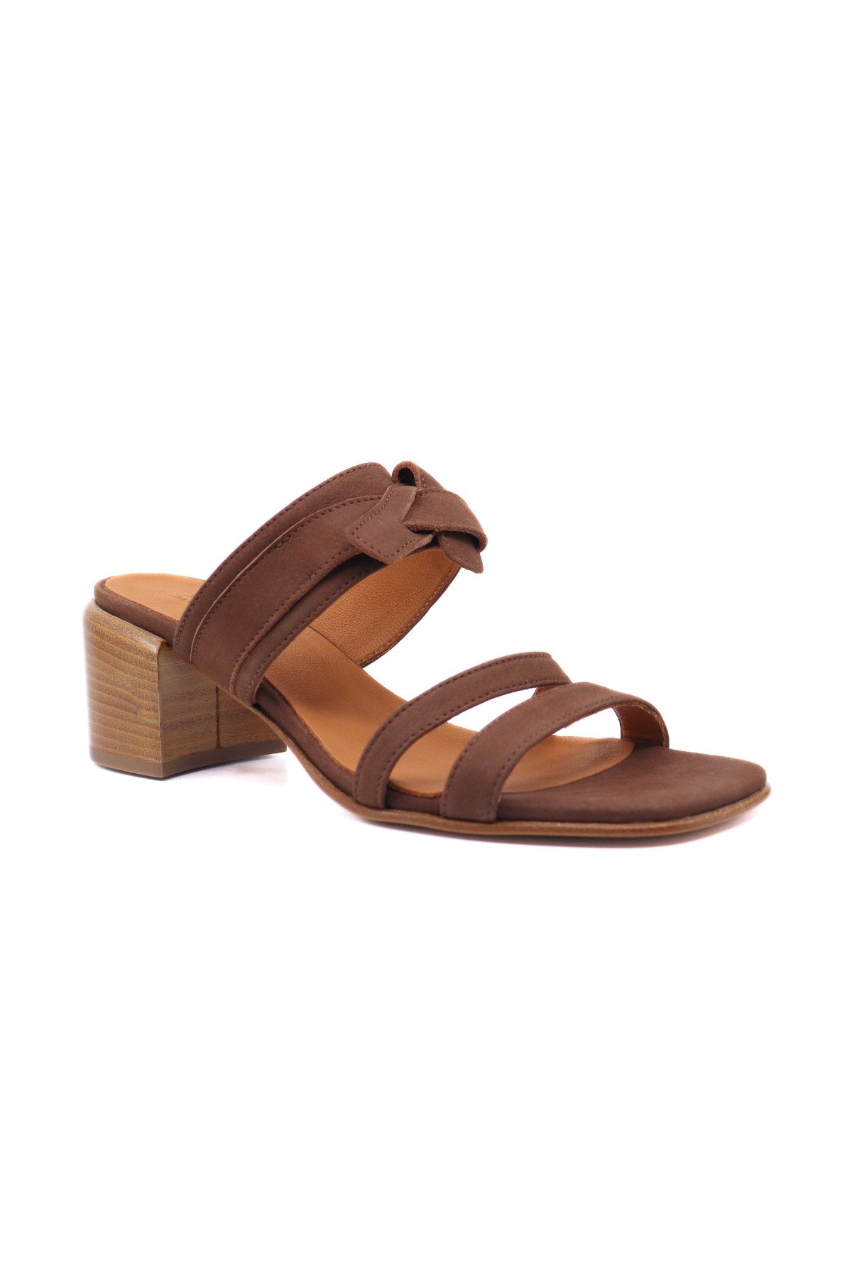 Nubuk Chocolate Heel Women's Sandals Heels I.N.K. Shoes
