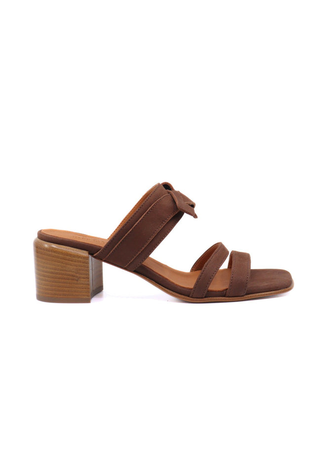 Nubuk Chocolate Heel Women's Sandals Heels I.N.K. Shoes