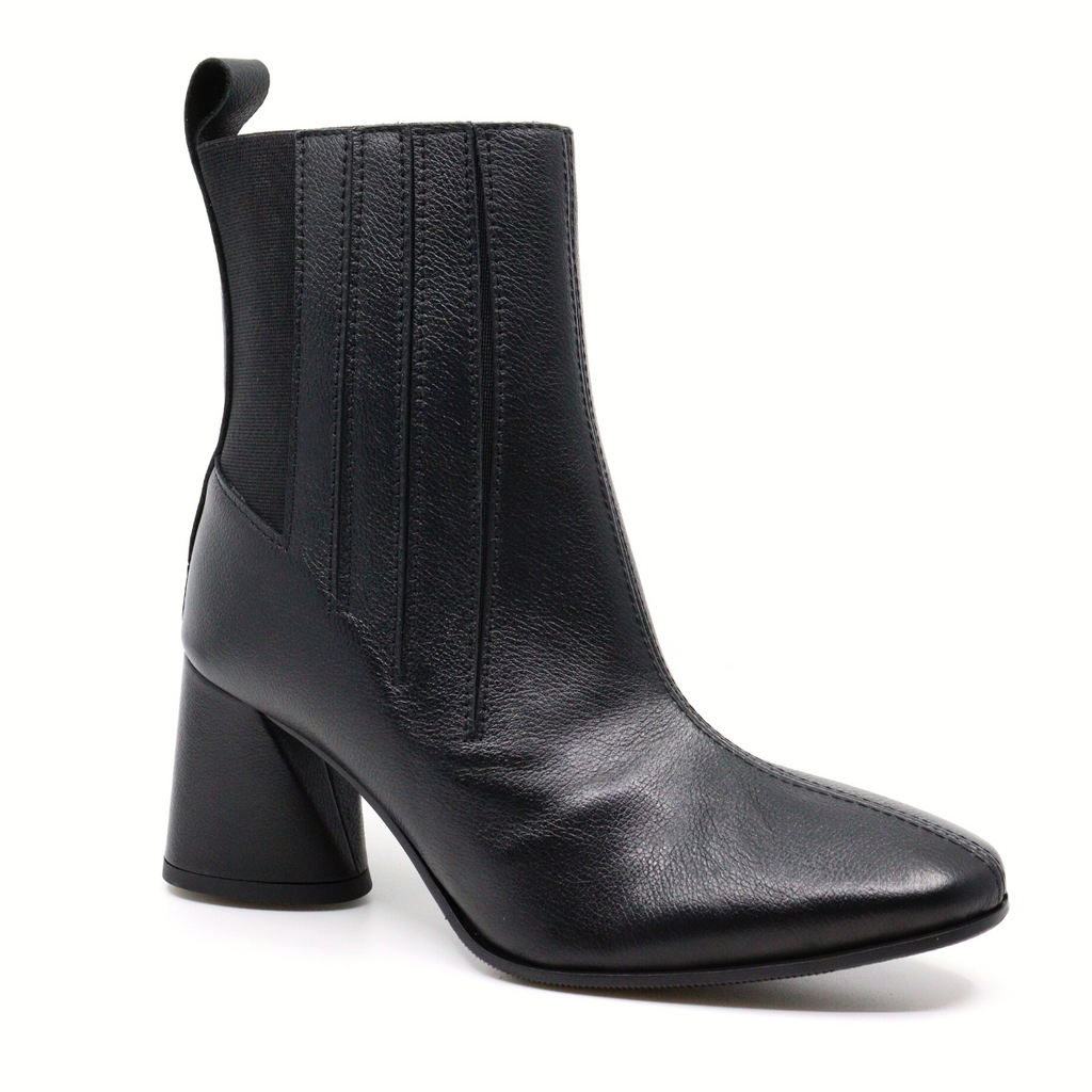 Women's trinity shootie black leather high heel bootie by ALL BLACK ITALIA