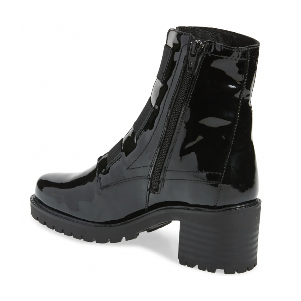 Women's Indie patent black block heel waterproof boot by Bos & Co