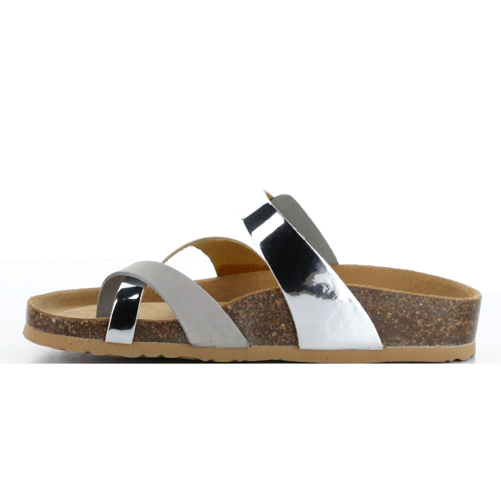 Women's parr pearl silver strappy cork sandal by Bos & co