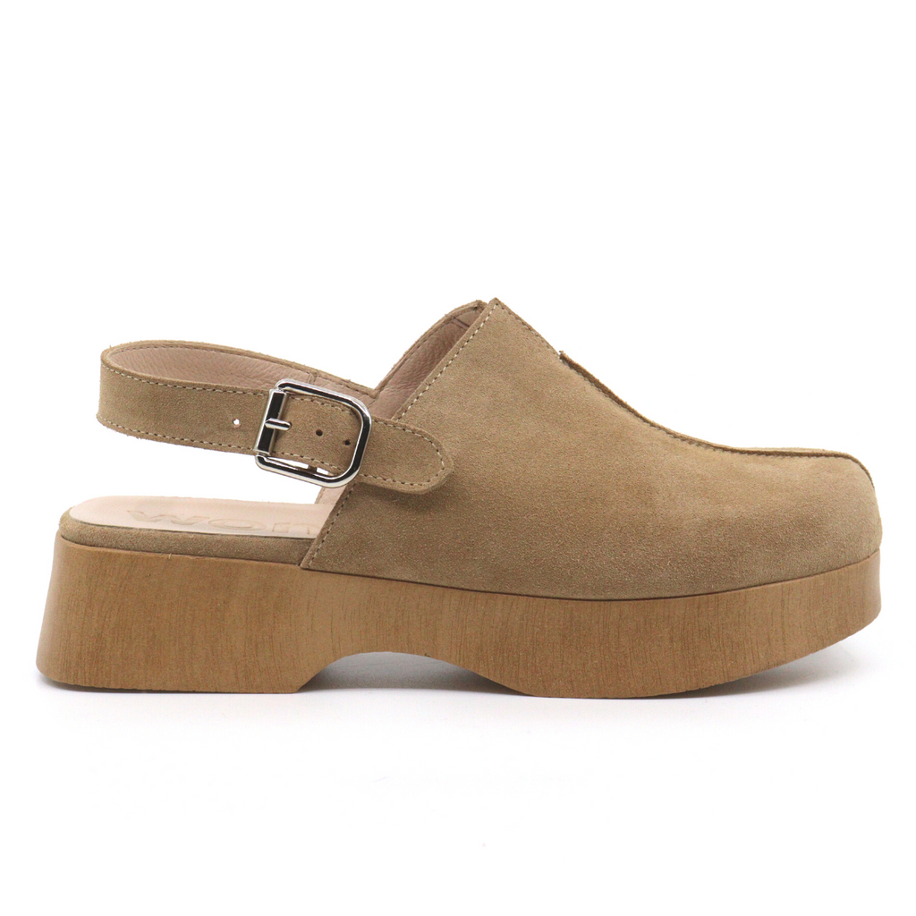 Women's trend sand taupe clog by wonders
