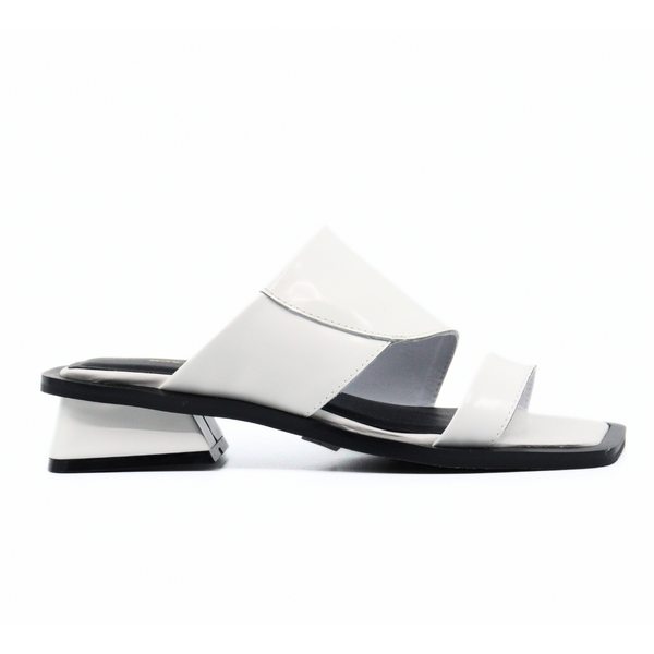 Women's angle mule white dress sandal by ALL BLACK